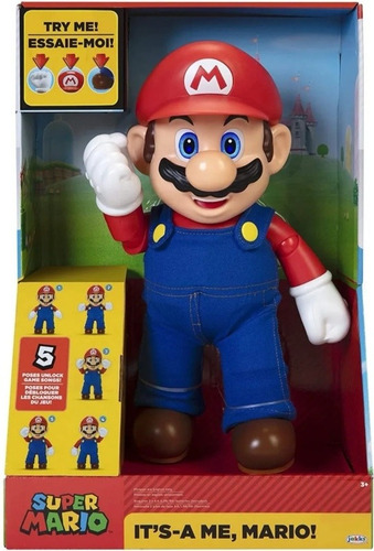 Super Mario Bros It's A Me Mario, Figura Articulada Sonido (Usado)