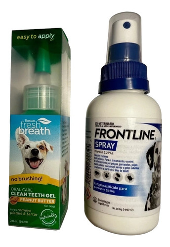 Limpiador Dental Dog Fresh Breath Peanut Butter + Frontline