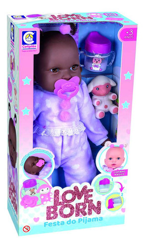 Boneca Love Born Festa Do Pijama Negra - Cotiplas