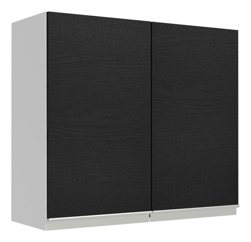 Armário Aéreo 70 Cm 2 Portas Branco/preto Glamy Madesa