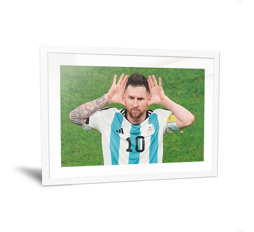 Cuadro Messi Topo Gigio Van Gaal Mundial Qatar 2022 35x50cm