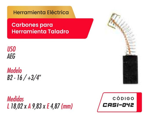 Par De Carbones Casi-042 Para Taladro Codire B2-16/+3/4 