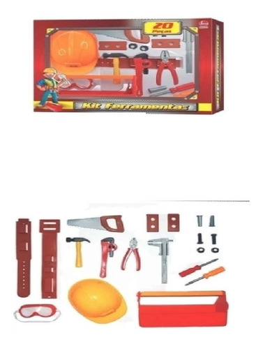 Kit Ferramentas 20pcs C/ Capacete Engenheiro Líder 2381