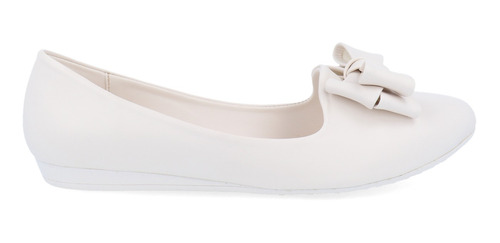 Zapato Tipo Ballerina Blanco Para Mujer