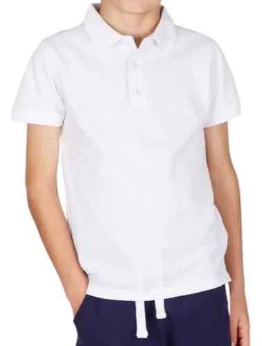 Playera polo blanca niño hotsell
