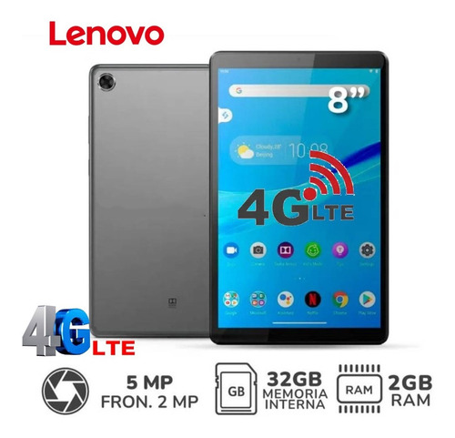 Imagen 4 de 4 de Tablet Lenovo Tab M8 Hd 4g Lte 2gb 32gb Tb-8505x- Gris Chip