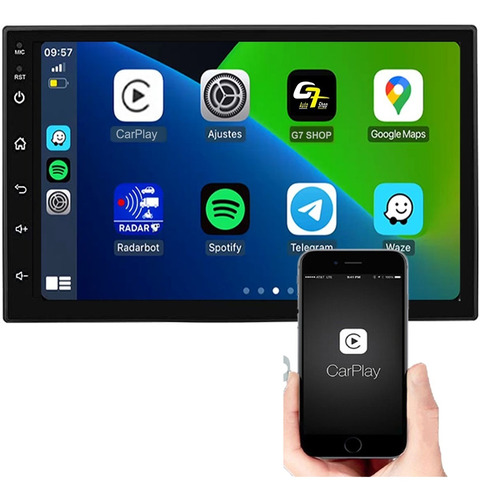 Central Multimidia Android Gps Espelhamento Carplay Voice  