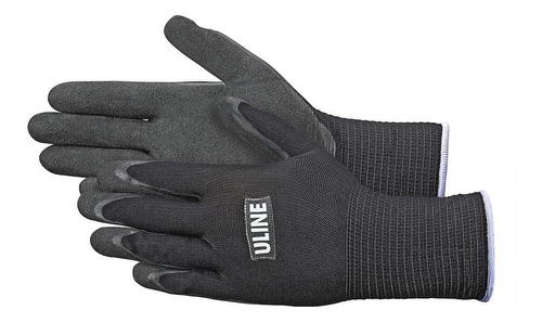 Uline Super Gription Flex Guantes De Látex -negros,m -12/paq