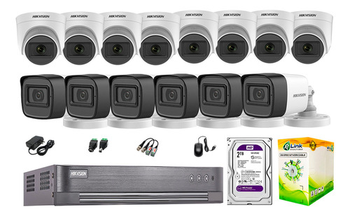 Kit 14 Cámaras Seguridad Con Audio 1080p Full Hd Vigilancia