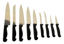 Comprar Juego De Cuchillos Facusa Láminas D Acero Inox 9 Piezas Color Negro