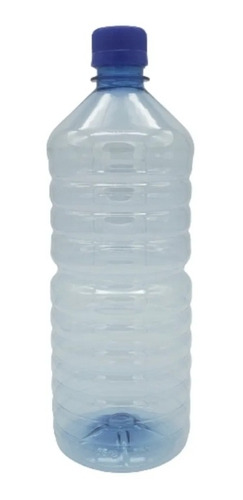 Botella Pet Agua Azul 1lt Con Tapa Seguridad (200 Pzas)