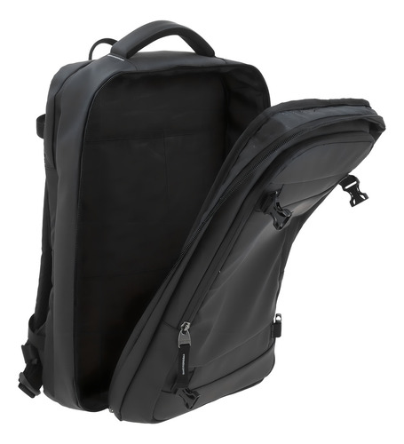 Mochila Grande Chenson Pro Rambo Color Negro Porta Laptop Diseño De La Tela Lisa