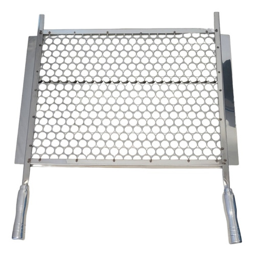 Grelha Churrasco Moeda 66x40cm Inox E Cabo Aluminio