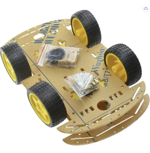 Kit Chassi Duplo 4wd Rodas Robótica Carro Robô Arduino