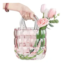 Comprar Florero Rosa Único Para Flores, 11 Jarrones De Vidrio Con A