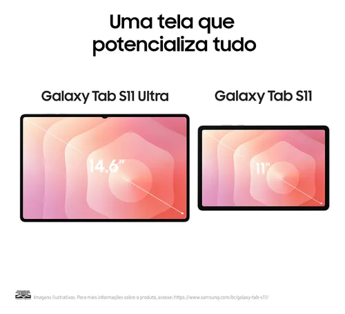 Tablet Samsung, Galaxy Tab S11 5g, Galaxy Ai, S Pen, 256gb, 12gb Ram, Tela Imersiva De 11 , 120hz, Camera 13mp, Ip68, Android 16