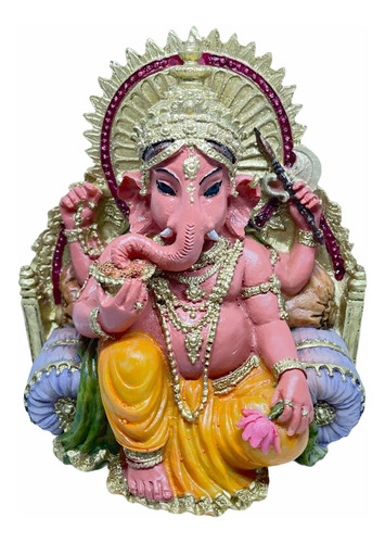 Ganesh Dios De La Prosperidad Indu 14 Cm Figura En Resina Mx