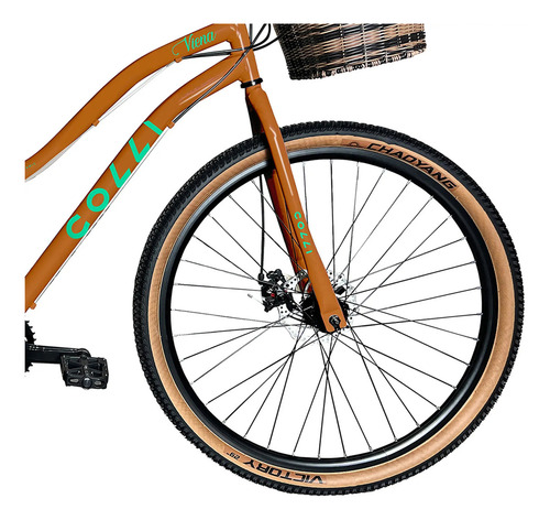 Bicicleta Viena Aro 29 Freio Disco 21v Com Cestão Colli Cor Bronze Tamanho Do Quadro 17