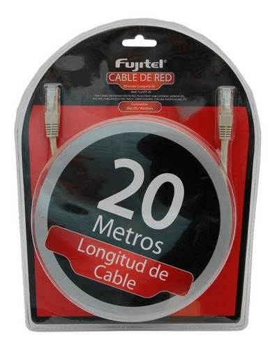 Cable De Red Patch Cord Lan Utp 5e Fujitel 20m /3gmarket