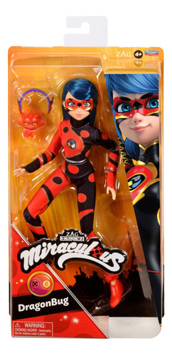 Muñeca De Moda 26.7 Cm Con Diadema De Kwami Y Dragón Ladybug
