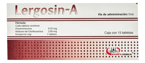 comprar Clorfenamina 2 Mg Dexametasona 250 Mg Lergosin A 15 Tabletas