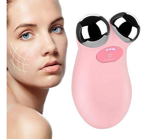 Masajeador Facial Eléctrico Microcorriente Genérico 5 Veloci Rosa Chicle