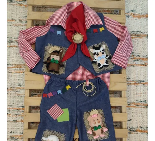 Roupa caipira bebe menino 2025