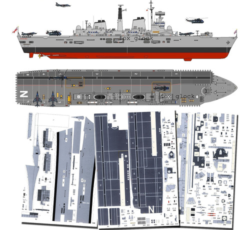 Hms Invincible (r05) Malvinas  Escala 1.400 Papercraft