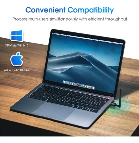 Imagem 5 de 7 de Adaptador Wifi Dual Band 2.4 / 5ghz 600 Mbps + Bluetooth 4.2
