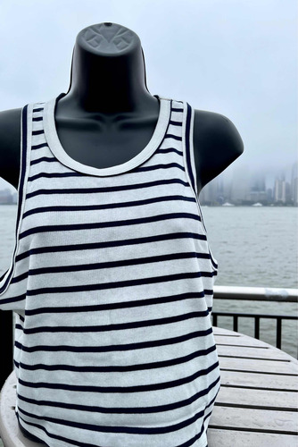 Gap Blusa Project Cropped Stripe Rib Tank Top Rayas Tirantes