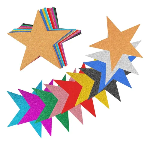 60pcs Glitter Estrellas Recortables Grandes Estrellas D...