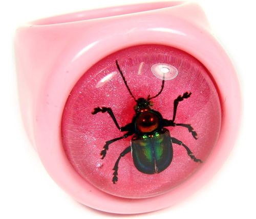 Anillo Realbug Shiny Beetle Rosa Talla 7