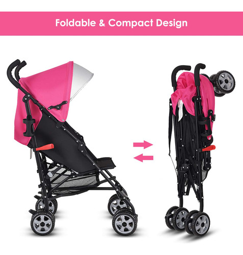 Cochecito Ligero Para Bebé Plegable Viaje Avión Ajustable