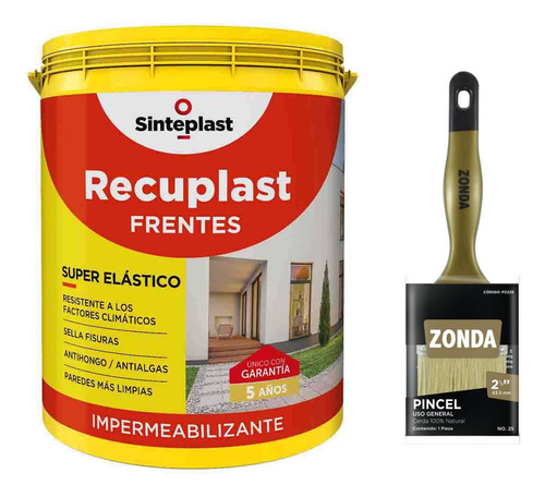 Recuplast Frentes Impermeabilizante 20l Sinteplast + Pincel