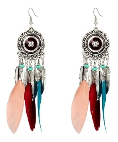  Aretes  Largos Con Plumas Moda  Vintage  1 Par