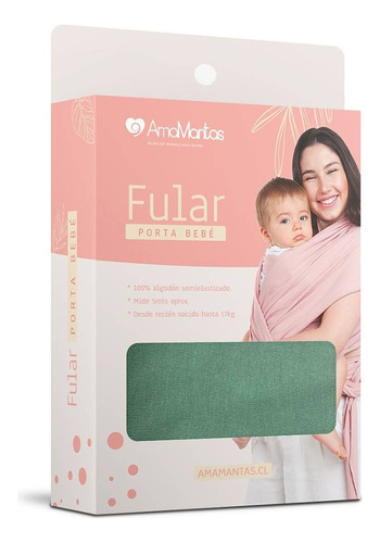 Fular Portabebe Semielasticado 100% Algodón Amamantas Verde 