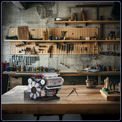Mould King Visible V-8 Bloques De Construcción De Motores V8