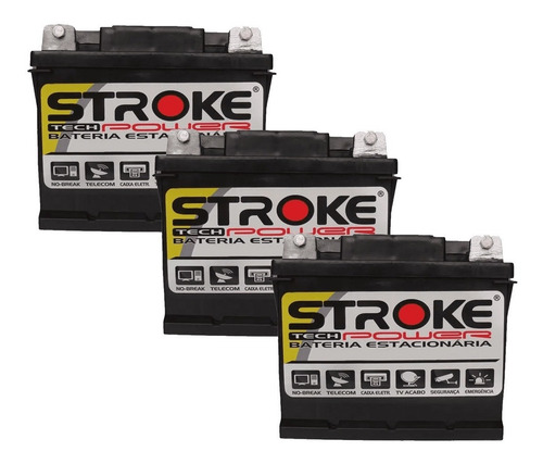 Kit3 Bateria Estacionária Df700 45ah Nobreak Energia Solar