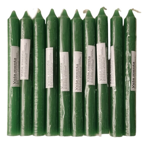 Velas Lisas Menta Esotericas Pack De 10