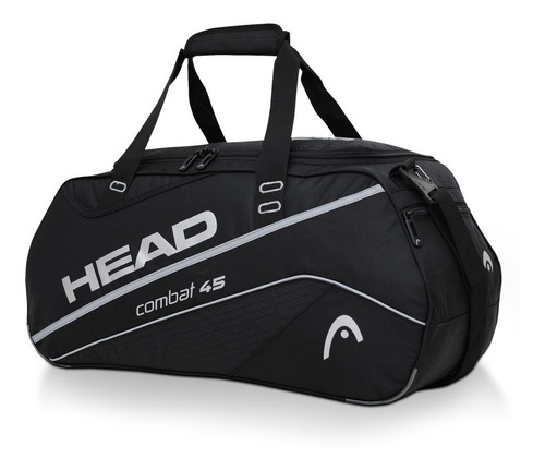 Bolso Deportivo Combat 45 Negro Plata Head Color Negro/plata