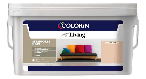 Colorin Living Interior Pintura Latex Lavable Mate 4 Litros Color Blanco