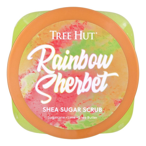 Exfoliante Frutal Tree Hut Shea Sugar Scrub Azúcar De Karité Fragancia Rainbow Sherbet - Limon Y Caña De Azúcar