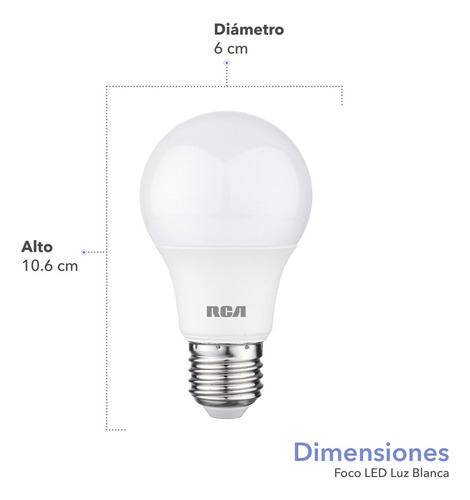 Rca Foco Led Luz Blanca 9w Rc-f9i60-b Luz Blanco