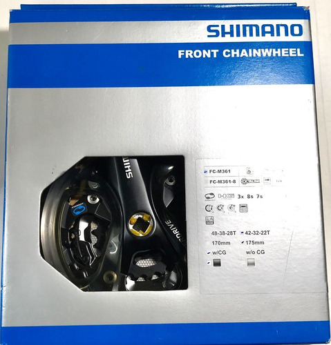 Imagen 4 de 4 de Plato Y Biela Shimano Acera Fc-m361 - 42-32-22t - 175mm W/cg