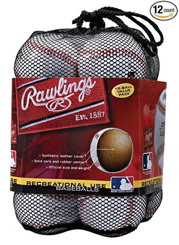 Rawlings Liga Oficial Uso Recreativo Pelotas De Béisbol (paq