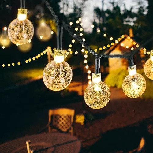 12m 100led Luces De Navidad Cadena Solar Al Aire Libre Para