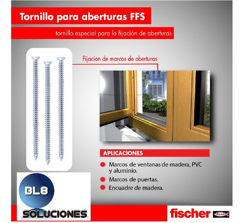 Imagen 7 de 8 de Tornillo Fischer Ffs 7,5 X 102mm Rosca Afilada - Por 50 U.