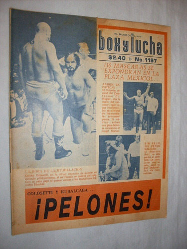 Revista Lucha Libre  #1197 Colosetti Y Ruvalcaba .. Año 1975