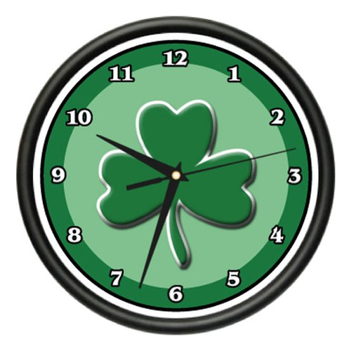 Reloj Pared Irland Diseño Trebol Irlanda Color Beagle