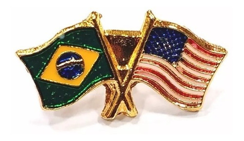 Bótom Pim Broche Pin Bandeira Brasil X Estados Unidos Eua